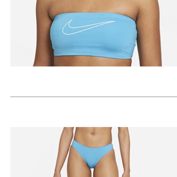 Nike Bikini Set Nwt Bandeau Top And Cheeky Bottom Size Large In Blue